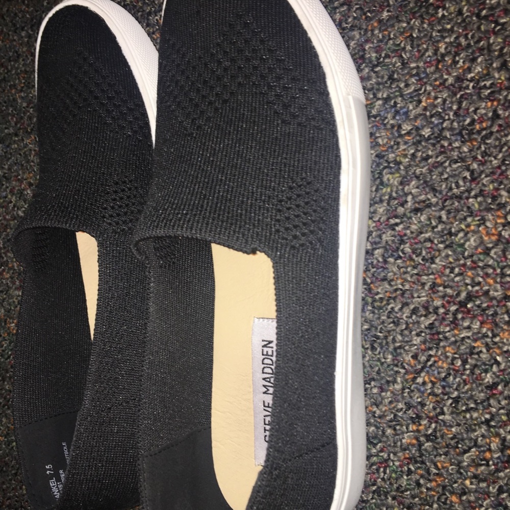 Steve Madden Black Slip Ons